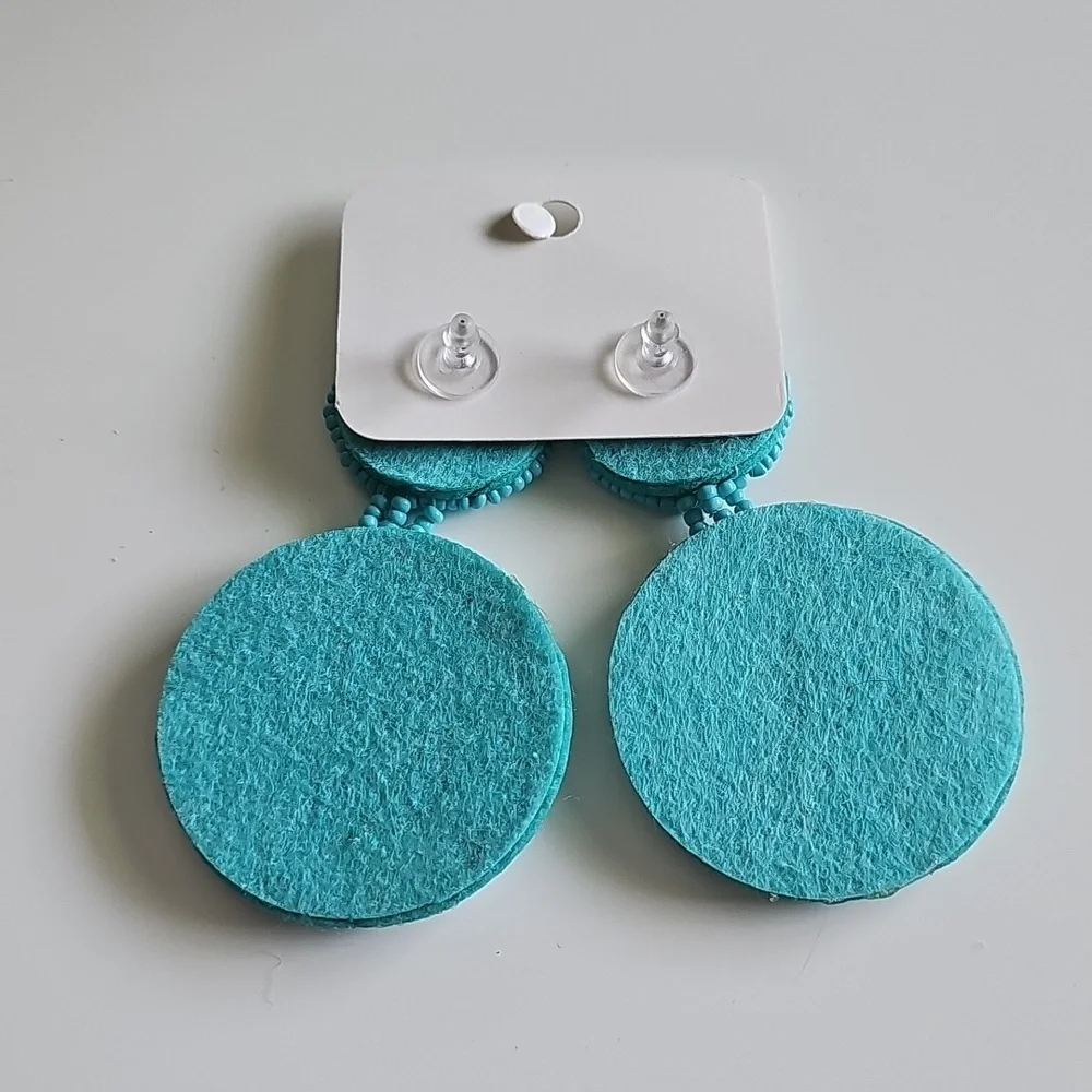 NWT Turquoise Beaded Statement Earrings